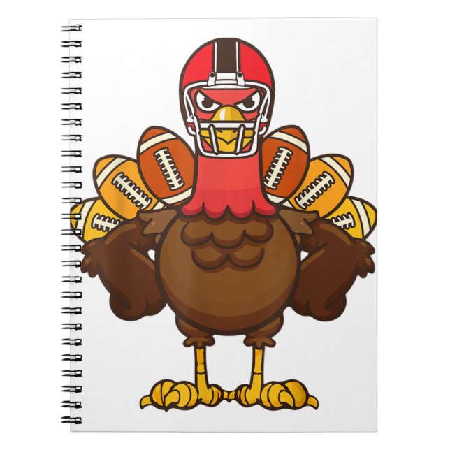 Coola Thanksgiving Football Gobble Player Turkey G Anteckningsbok (Framsidan)