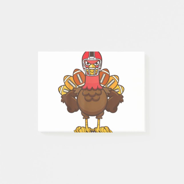 Coola Thanksgiving Football Gobble Player Turkey G Post-it Block (Framsida)