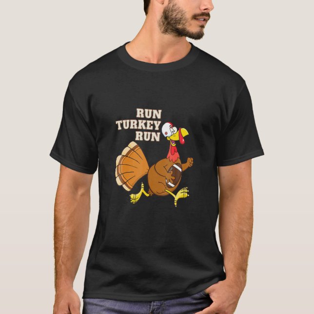 Coola Thanksgiving Football Springa Turkey Springa T Shirt (Framsida)
