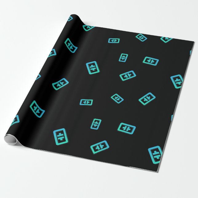 Coola Theta Cryptocurrency Coin Sign Mönster Presentpapper (Utrullad)