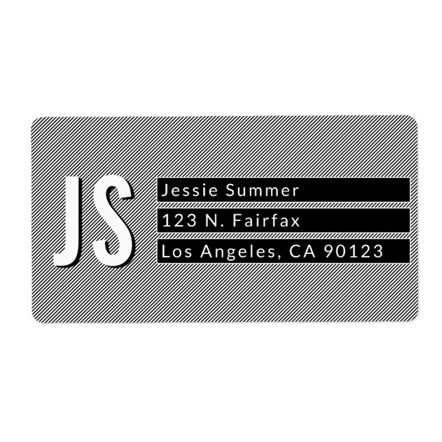 Coola Thin Black & White Rand Returadress Fraktsedel (Framsidan)