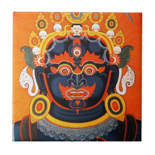 Coola tibetan thangka Bfrisava tatuering konst Kakelplatta