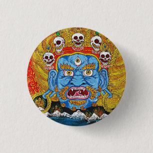 Coola tibetan thangka demon tatuering konst knapp