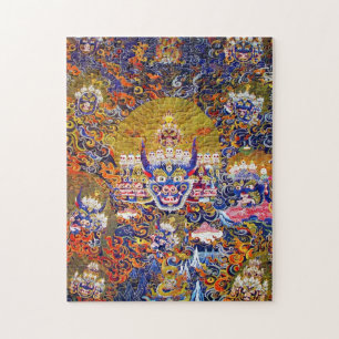 Coola tibetan thangka guds tatuering vibrerande pussel