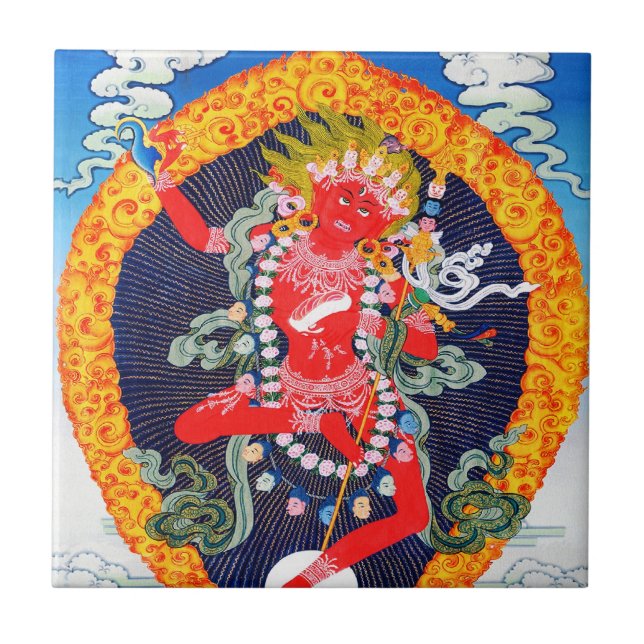 Coola tibetan thangka tatto Vajravarahi Kakelplatta (Framsidan)