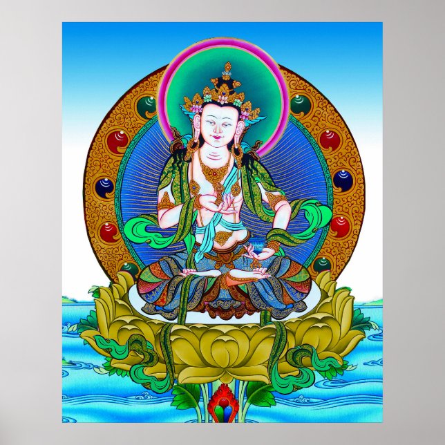 Coola tibetan thangka Vajrasattva tatto mandala Poster (Framsidan)