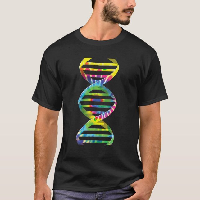 Coola Tie Dye DNA Helix Funny Genetics Research Lo T Shirt (Framsida)