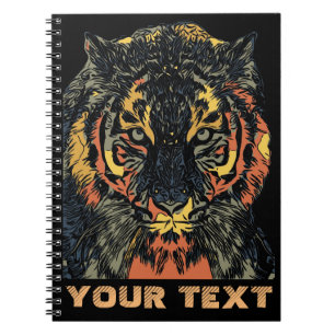 Coola Tiger Ansikte Art Lägg till din egen text Anteckningsbok