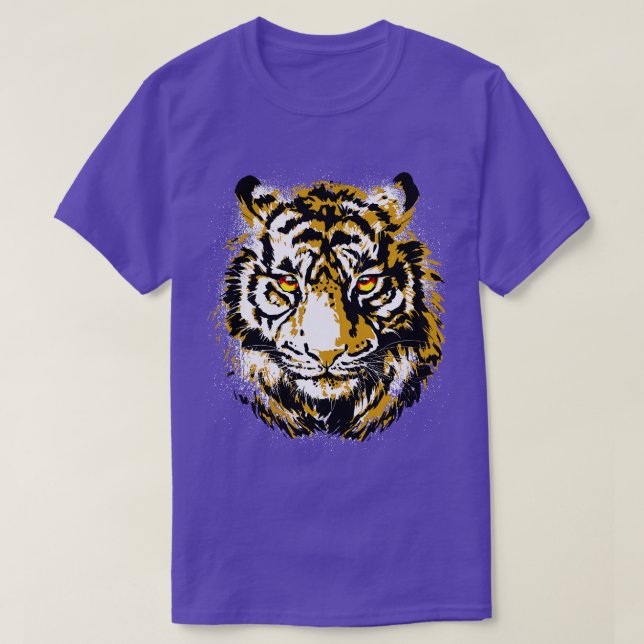 Coola Tiger Head Realistic Tiger Ögon T Shirt (Design framsida)