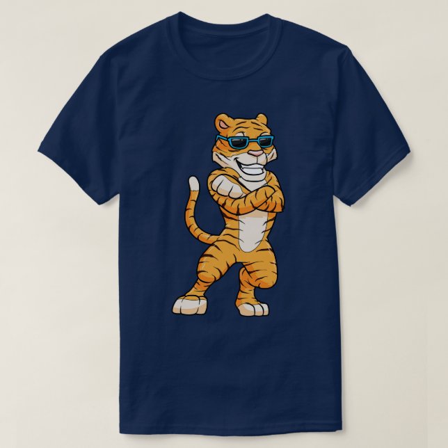Coola tiger med solglasögon t shirt (Design framsida)