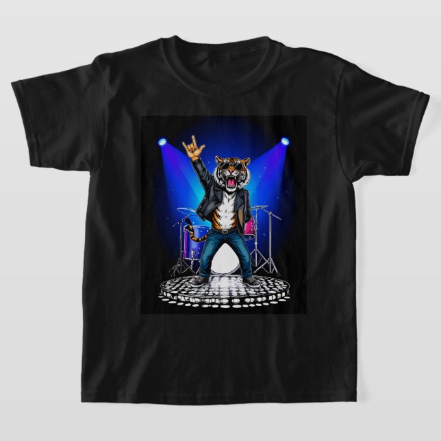 Coola Tiger Sten Dancer | Funny Animal Music Gift T Shirt (Laydown)