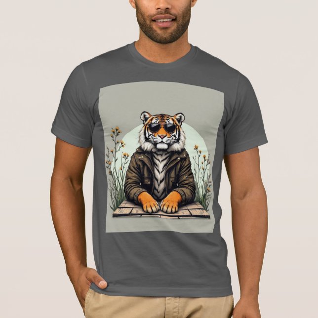 "Coola Tiger with Sunglasses T-Shirt - Snyggt (Framsida)