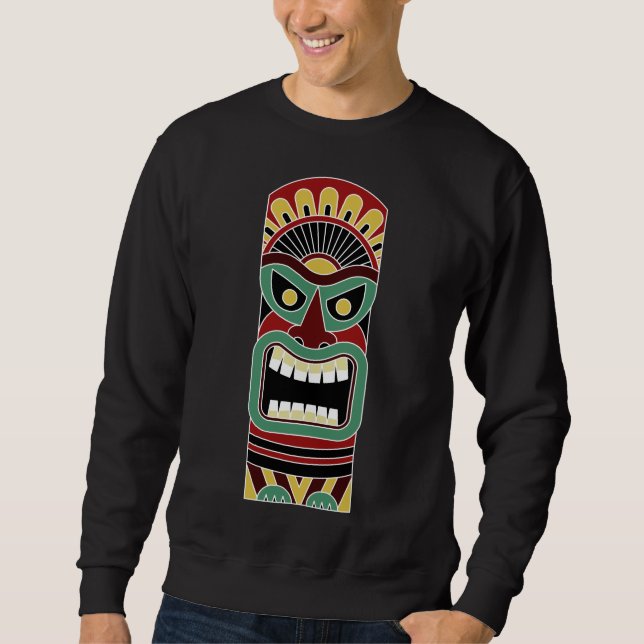 Coola Tiki Totem-skjortor & jacka Lång Ärmad Tröja (Framsida)