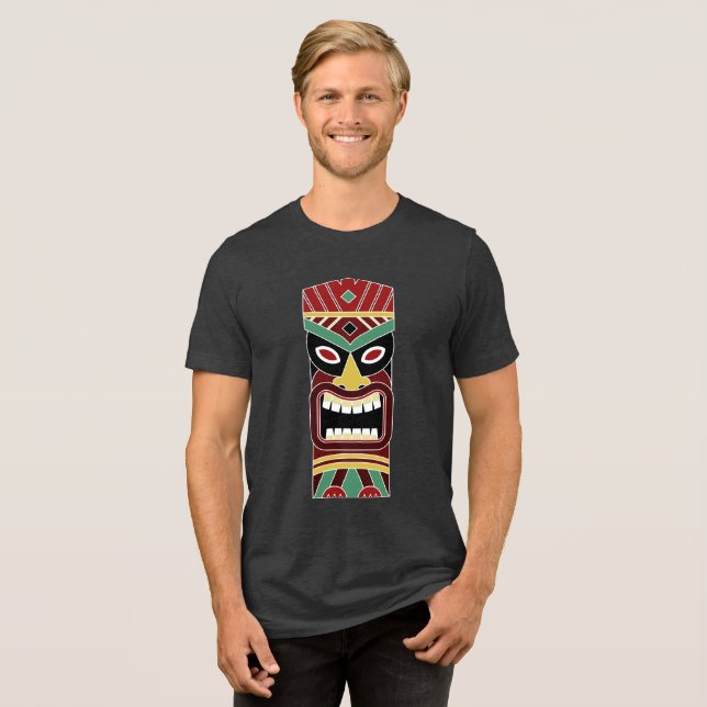 Coola Tiki Totem-skjortor & jacka T-shirt I Triblend-tyg (Framsida Full)