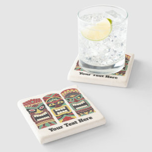 Coola Tiki Totems anpassningsbar Text stone underl Stenunderlägg