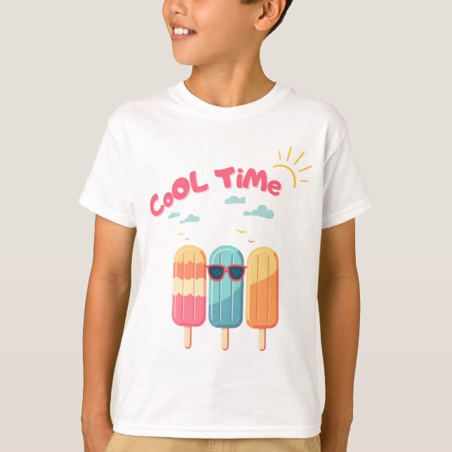 Coola Time Summer Popsicles T-Shirt (Framsida)