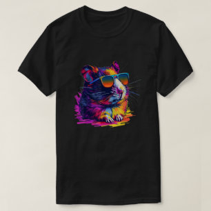 Coola tittar hamster med solglasögon av multifärga t shirt