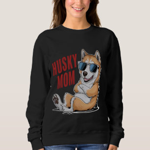 Coola Tittar Husky Mamma med Sunglass Hund älskare T Shirt