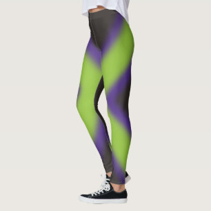 Coola tittar lila, grönt, svart formgivning leggings