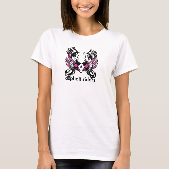 coola tittar med fantastisk skallgrafik tee shirt (Framsida)