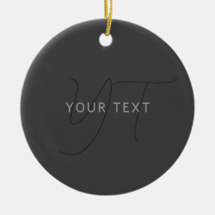 Coola Tittar Namn och monogram MÖRK GRÅTT Julgransprydnad Keramik