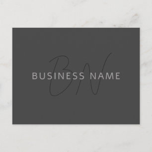 Coola Tittar Namn och monogram MÖRK GRÅTT Vykort