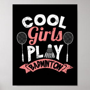 Coola tjejer som spelar badminton Funny badminton Poster