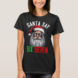 Coola tomten säger sex sju roliga jul 67 meme t shirt