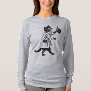 Coola Top hat Cat Vintage Art T-shirt