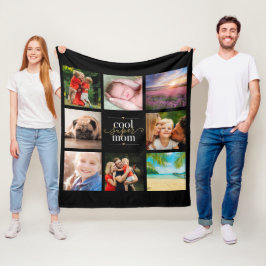 Coola Toppen Black och Guld 8 Fotokollage Fleecefilt