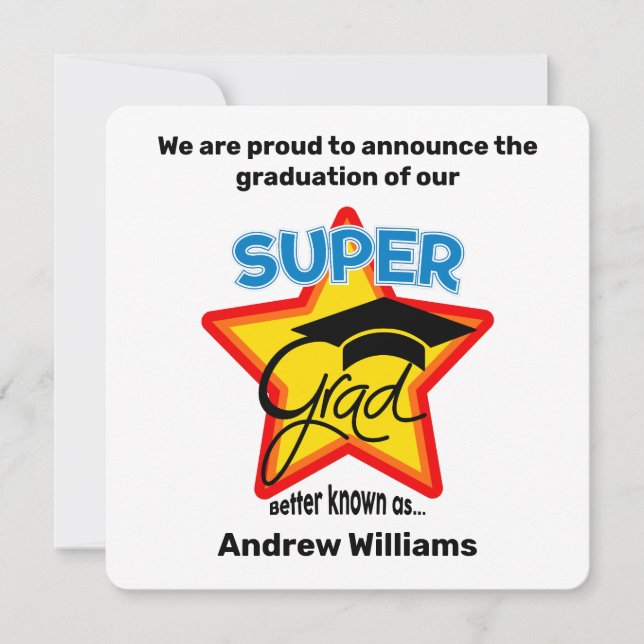 Coola Toppen Grad Studenten Announcement-Editable (Framsida)