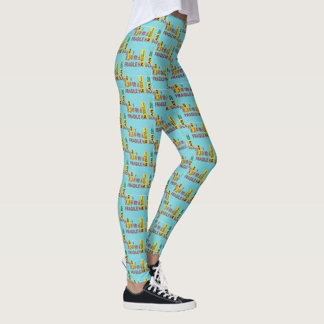 COOLA Torn FRAGILE-märkning med kinesiska tecken Leggings (Höger)