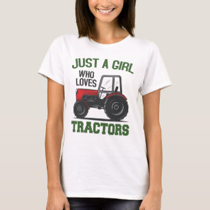 Coola Tractor Älskare, bara en flicka som Kärlek T Shirt