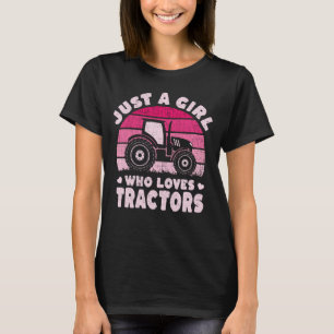 Coola Tractor Älskare, bara en flicka som Kärlek T Shirt