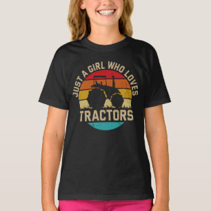 Coola Tractor Älskare, bara en flicka som Kärlek T Shirt