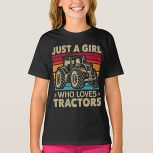 Coola Tractor Älskare, bara en flicka som Kärlek T Shirt