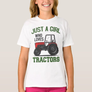 Coola Tractor Älskare, bara en flicka som Kärlek T Shirt