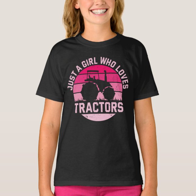 Coola Tractor Älskare, bara en flicka som Kärlek T T Shirt (Framsida)