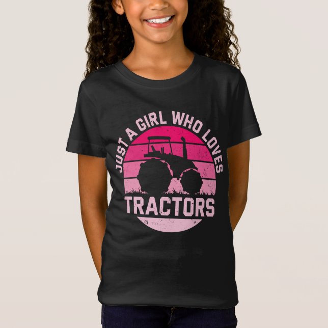 Coola Tractor Älskare, bara en flicka som Kärlek T T Shirt (Framsida)
