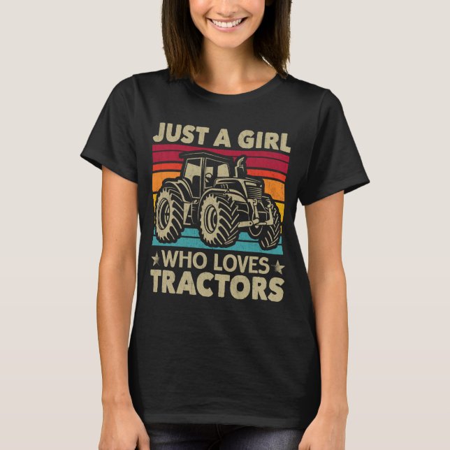 Coola Tractor Älskare, bara en flicka som Kärlek T T Shirt (Framsida)