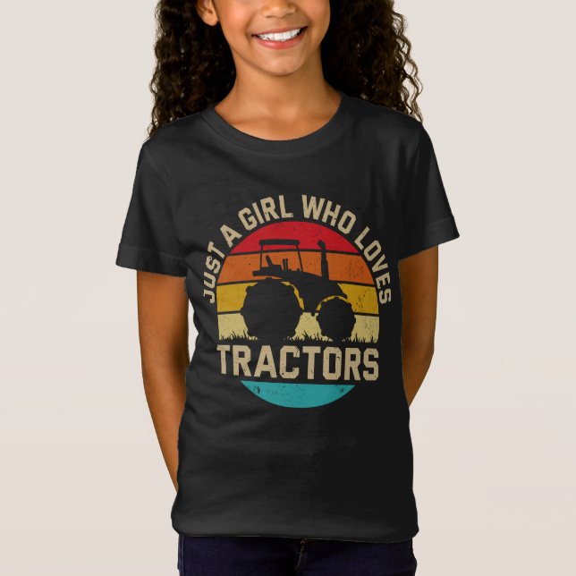 Coola Tractor Älskare, bara en flicka som Kärlek T T Shirt (Framsida)