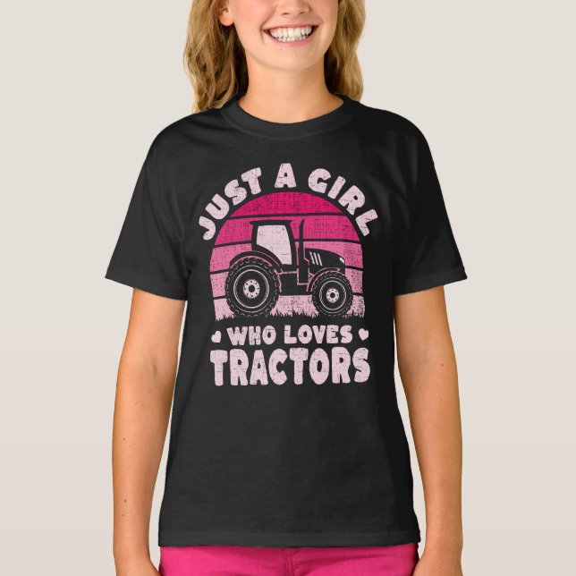 Coola Tractor Älskare, bara en flicka som Kärlek T T Shirt (Framsida)