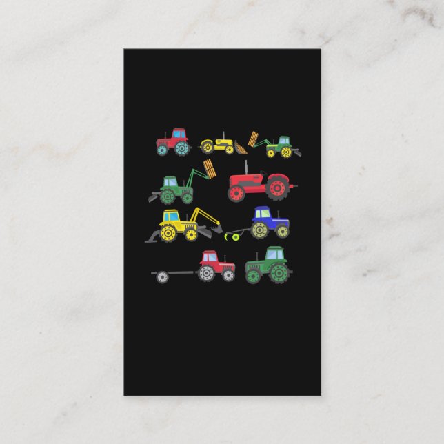 Coola Tractor Farmer Boy Excavator Fordon farm Visitkort (Framsida)
