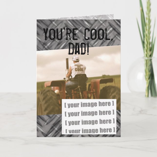 Coola Tractor Fars dag Card: Lägg till ditt foto Kort (Framsida)