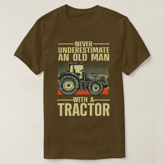 Coola Tractor För manar Pappa Grandpa Farmer Drive T Shirt (Design framsida)