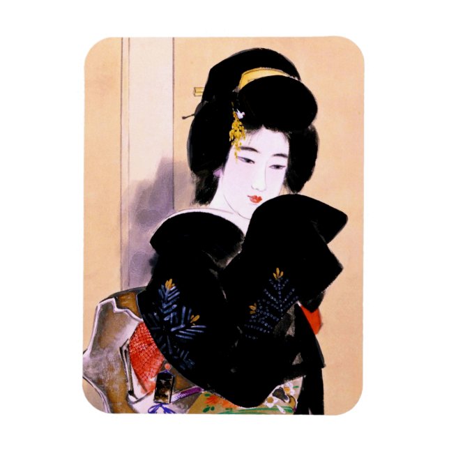 Coola, traditionell japansk geisha dam art magnet (Vertikal)