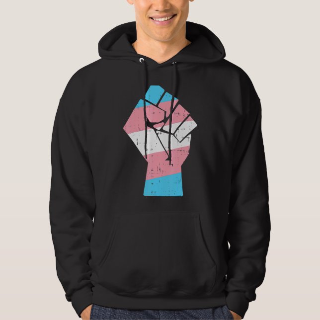 Coola Transgender Fist Pride Högers Lgbt Transexua Hoodie (Framsida)