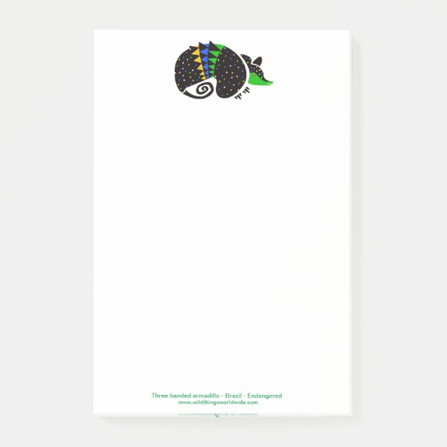 Coola Tre banade ARMADILLO - Farligt djur - Post-it Block (Framsida)
