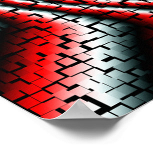 Coola tredimensionella kuber fantastisk-virvel poster