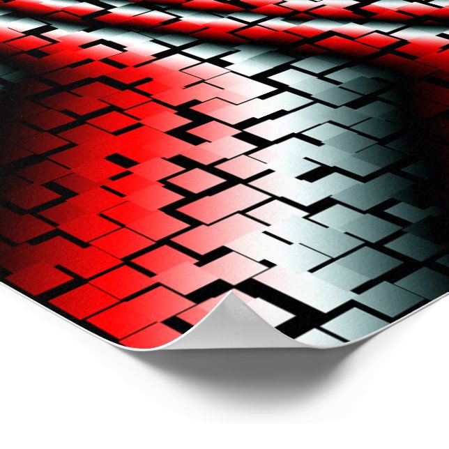 Coola tredimensionella kuber fantastisk-virvel poster (Hörn)